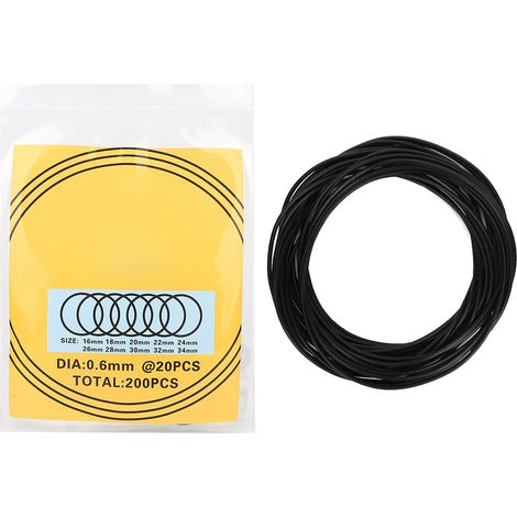 200 Stück wasserdichte Gummi-O-Ringe für das Reparaturwerkzeug für Uhrenrückseiten (0,6 mm) (1/5)