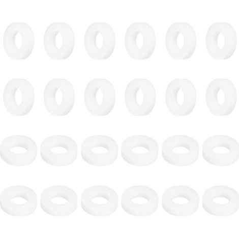 Rondelle PTFE 24Pcs 8mm OD 4mm ID 2mm Épais Rondelles Plates Joint d'Étanchéité Annulaire pour Robinet, Tuyau, Boulon, Machinerie, Blanc (1/5)