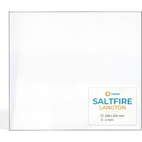 Vitre Saltfire LANGTON - Verre Rectangle pour poêle à bois - 246 x 220 mm (L1 x H1) - 4 mm (1/5)