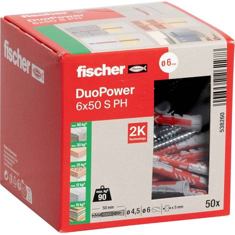 Fischer 50x DUOPOWER 6 x 50 mm PH LD - 538260