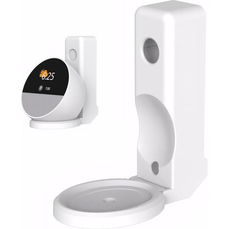 Wandsteckdosenhalterung für Echo Spot – Google-Lautsprecherhalterung – Integriertes Kabelmanagement – Wandmontage – Bohren nicht erforderlich – Kompatibel mit Echo Spot (weiß) (1/5)