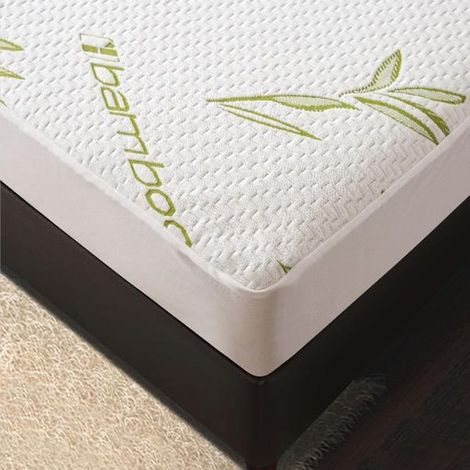 Protège matelas "Bambou" imperméable 90 x 200 cm bonnet 35 cm