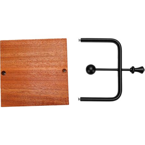 Porte-serviettes carré en bois avec barre centrale en métal, noir, idéal pour restaurants, cafés et maisons. (1/5)