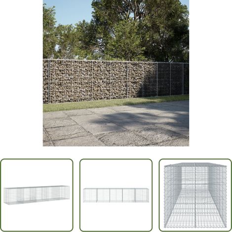 Aménagement extérieur -  Panier gabion avec couvercle 500x100x100 cm fer galvanisé (1/5)