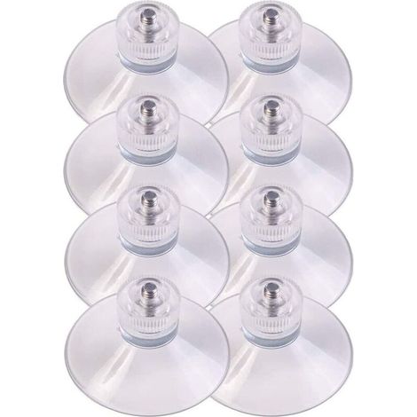 Filiyano-8 ventouses Ø 50 mm avec filetage M4x10 mm et écrous papillon transparents - Fabriquées en Allemagne par KLB (1/5)