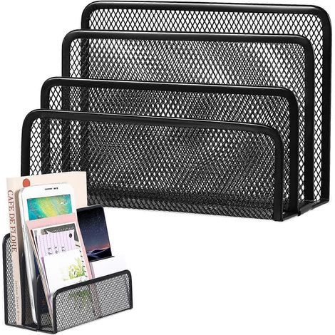 Vertikaler Dokumentenhalter, Schreibtisch-Organizer, Ablagefächer, Zeitschriften- und Broschürenständer, A4-Format – 17,50 x 12,00 x 8,50 cm (1/5)