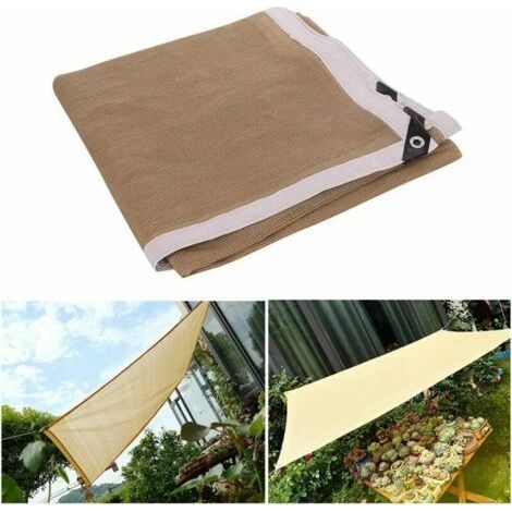 Voile d'ombrage rectangulaire 2 x 5 m en tissu coupe-vent pour terrasse, jardin, cour, aire de jeux extérieure (1/4)