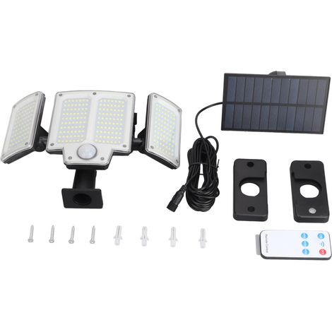 Ortviai Projecteur Solaire Extérieur 400 lm, 280 LED, Batterie 2000 mAh, Étanche IP65 pour Porche, Garage, Cour (1/5)