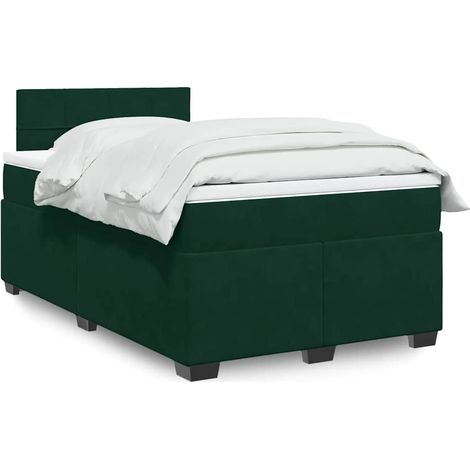 Boxspringbett mit Matratze Dunkelgrün 120x200 cm Samt (1/5)