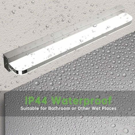 Lámpara LED de espejo de 7W y 42CM, luz blanca fría, resistente al agua IP44, para baño, 6000K, 600LM, moderna lámpara de pared LED acrílica, luz para armario de baño. (1/3)