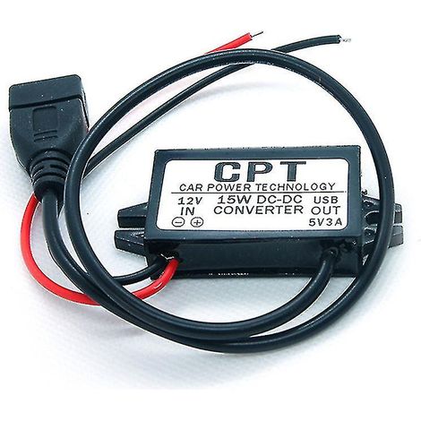 Module de convertisseur Dc-dc 12v à 5v, adaptateur d'alimentation de sortie USB 3a 15w Hfmqv (1/5)