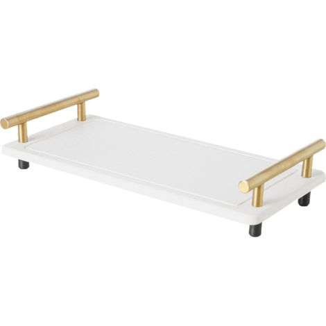 Toallero de baño, bandeja para toallas de invitados, toallero blanco con asa en T, bandeja para toallas desechables para habitación de invitados, mesa, cocina...