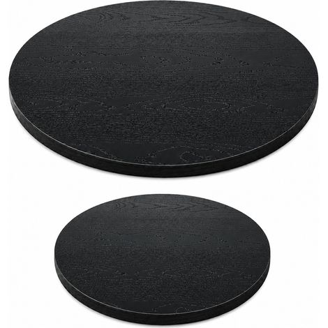 Table basse 2 pièces plateaux ronds aspect bois noir panneaux mélaminés 18 mm inserts filetés m6 (1/5)