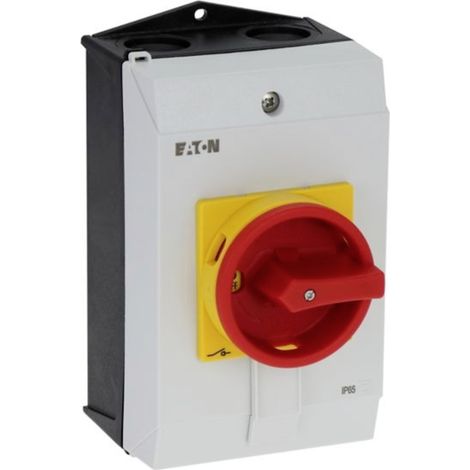 Sectionneur 40 A triphasé + neutre en boîtier IP65, poignée rouge-jaune avec verrouillage P1-40/I2/SVB/N 199911 (1/3)