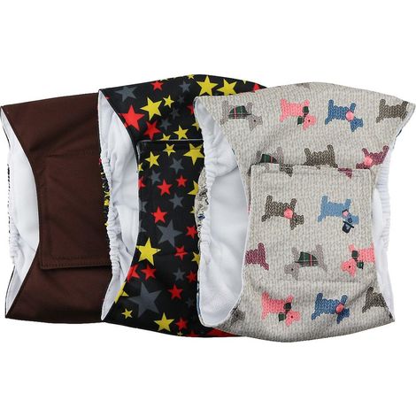 Couche chien mâle réutilisable lavable durable lot de 3 (1/2)