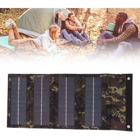 Tragbares 40-W-Solarladegerät, monokristallines Panel, 4-fach faltbar, Tarntasche, für Camping, Wandern und Notladung, inklusive Hartmetallklemmen und Bedienungsanleitung (1/5)
