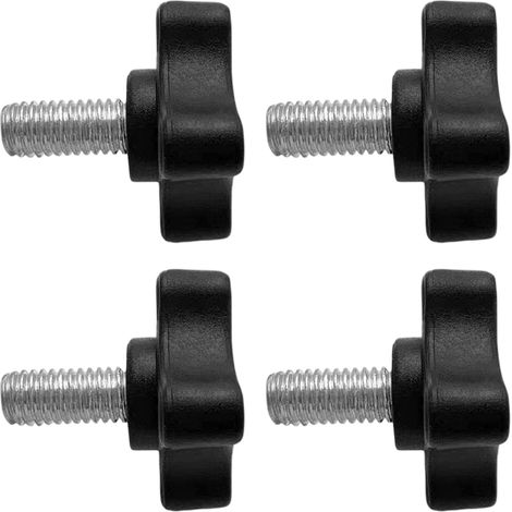 Lot de 4 vis étoile M6 x 32, tête plastique moletée, manœuvre manuelle, pour montage léger (1/5)