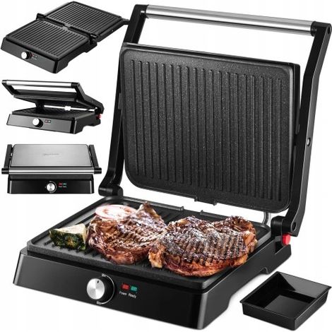 Toastergrill für Sandwiches und Panini, zusammenklappbar, elektrisch, leistungsstark, 2200 W