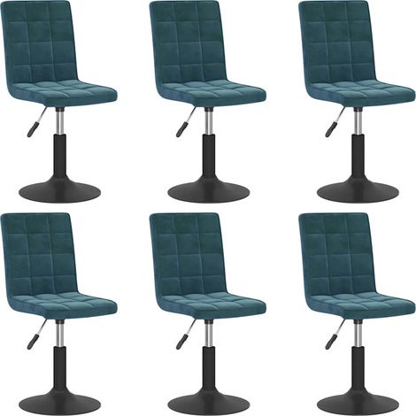 Maison Exclusive - Sedie da Pranzo Girevoli 6 pz Blu in Velluto