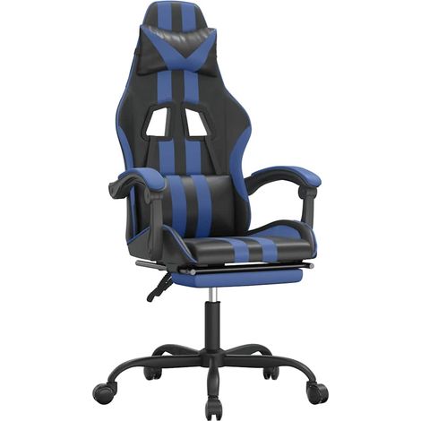 Maison Exclusive - Sedia da Gaming con Poggiapiedi Nero e Blu in Similpelle (1/5)