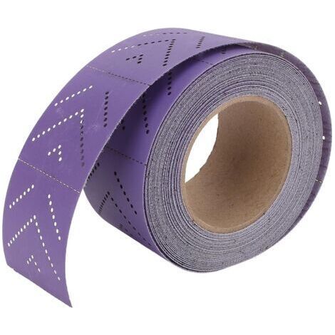 Rouleau de papier de verre céramique violet - 70 mm x 12 m - Pour le ponçage du bois, le décapage, le ponçage automobile, la réparation de carrosserie - Grain 120