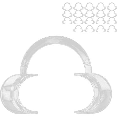 20pcs Ouvre-bouche blanchiment dentaire C transparent réutilisable, rétracteur lèvres-joues taille M (1/5)