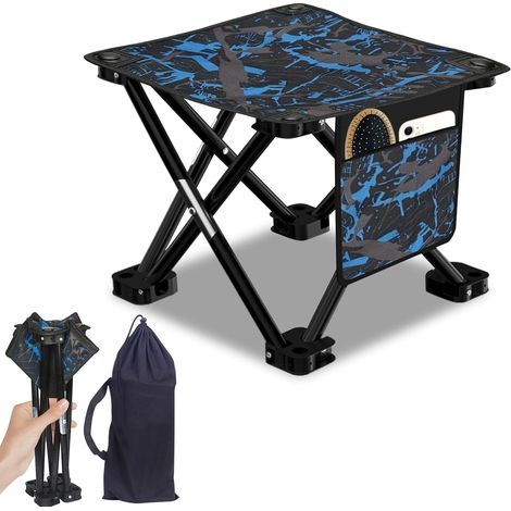 NOLUXA Tabouret de camping pliable portable : sac de transport chaise de plage chaise de camping pour camping, chasse, randonnée (1/5)