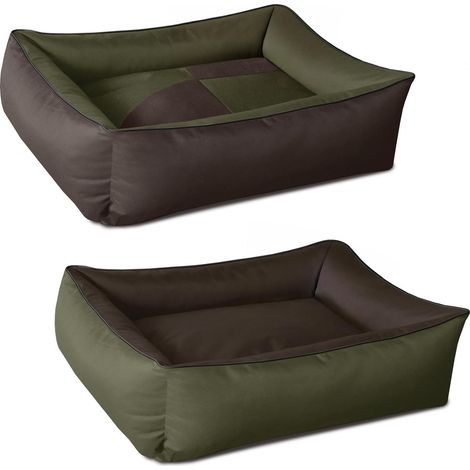 2en1, Vert/Brun, M env. 70x55 cm, Panier Corbeille, lit pour Chien, Coussin de Chien (1/5)