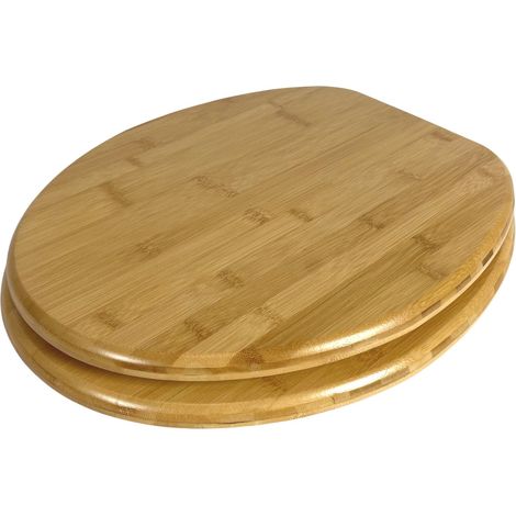 BURI WC Sitz aus Bambusholz Toilettendeckel Klodeckel Toilettensitz Klobrille Deckel (1/4)