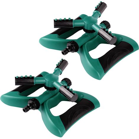 2pcs Triple rotatif automatique Sprinkler, arrosage de jardinage, adapté au gicleur couvert à grande surface