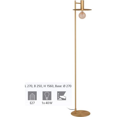 Piantana Moderna Escandell Acciaio Ottone Spazzolato 1 Luce E27 (1/2)
