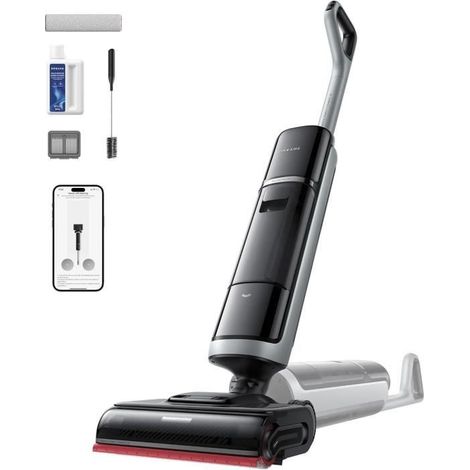 Dreame – Aspirateur balai eau et poussière – 22 kPa – Nettoyage à 85 °C – Bras robotisé IA – Séchage rapide 5 min – Auto-nettoyage intelligent