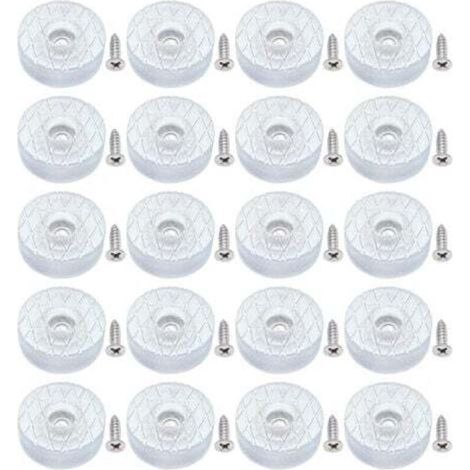[NON UTILIZZATO] 20 protezioni rotonde in silicone da 30 mm, antiscivolo e silenziose, con viti, adatte per gambe di divani e cuscini di sedie.