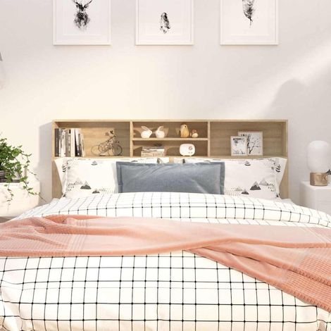 vidaXL Mueble cabecero color roble Sonoma 180x19x103,5 cm (1/5)