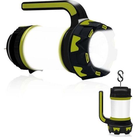 Lampada da campeggio a LED ricaricabile, lanterna da campeggio ultra potente e impermeabile IPX5 per pesca notturna, caccia, escursionismo, garage, illuminazione di emergenza (cavo USB incluso) (1/4)