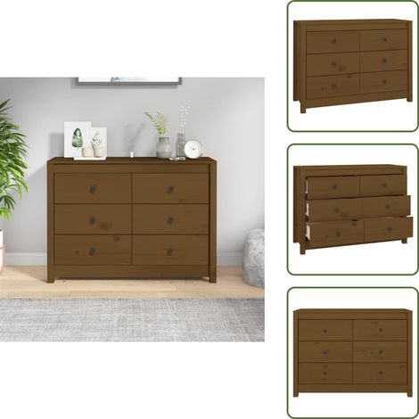 Armario de madera maciza - vidaXL Armario auxiliar madera maciza de pino marrón miel 100x40x72 cm - Armario de pino marrón miel