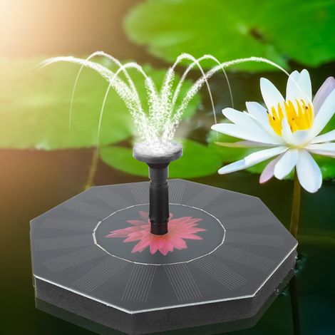 Fontaine solaire octogonale flottante avec pompe à eau, accessoire de fontaine et décoration de jardin extérieur (1/5)