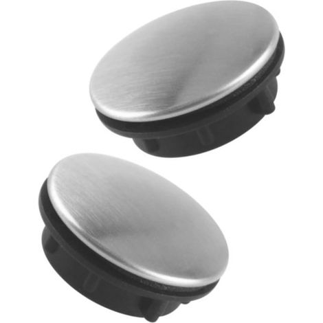 2 Pièces Cache-trou de Robinet Évier en Acier Inoxydable Argenté (1/5)