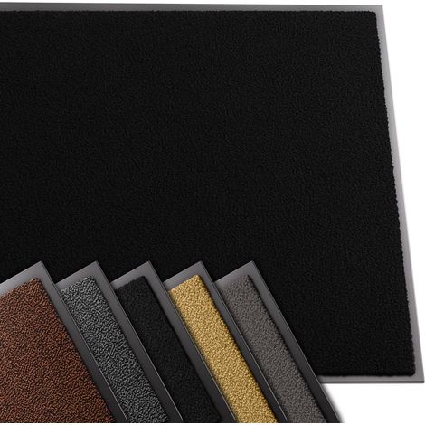 Tapis de Porte Paillasson d'Entree Interieur et Extérieur Tapis Antidérapant et Anti-Poussière Tapis d’entrée Imperméable Lavable 90x150cm Noir (1/5)