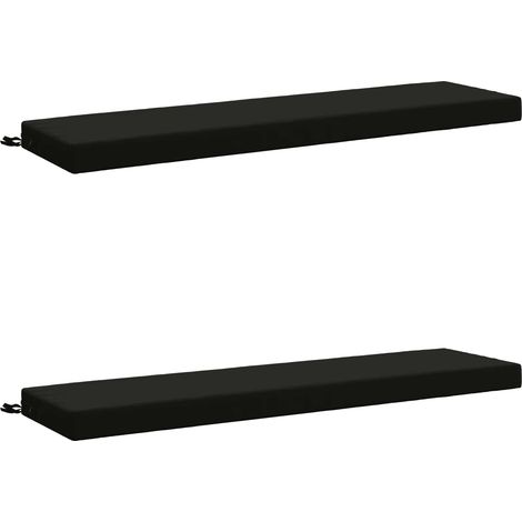 Coussins de banc 2 pièces SOEST 2 pc 100 % polyester Noir vidaXL