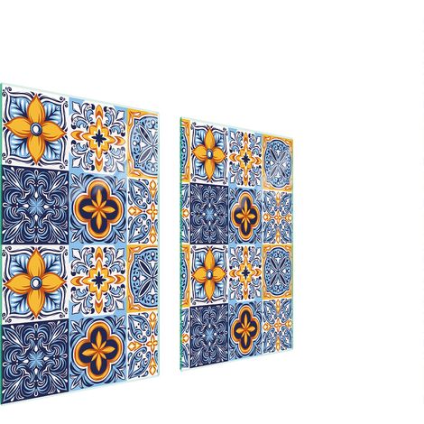 PLAQUE DE PROTECTION EN VERRE POUR POÊLE 75x52 MOSAÏQUE (1/5)