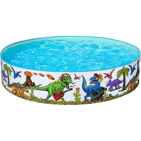 TRADE SHOP - Piscina Rigida Per Bambini 2+ Anni Con Motivo A Dinosauri ø183x38cm 946lt Giardino 55022 - (1/5)