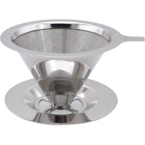 Filtre à café, filtre à café en acier inoxydable, filtre à café, filtre pour préparation manuelle du café, réutilisable et facile à nettoyer