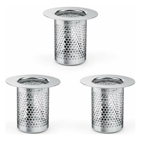 LaBlanc – Haarfilter für die Dusche, 3 Stück Edelstahl-Duschhaarfilter, 5,5 × 5 cm Küchenspülenfilter für Balkon, Küchen-Badezimmer-Bodenablauffilter