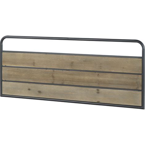 Tête de lit double en fer et bois 145 x 60 cm (1/2)