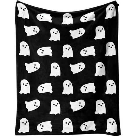 Couverture Flanelle Fantôme Halloween - Double Face - Douce et Chaude - Pour Canapé Lit Picnic Camping - 1 Pièce (1/4)