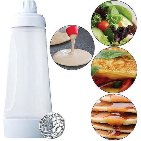 Bouteille mélangeuse de 1000 ml pour pâte à cupcakes, gaufres et crêpes. Outil de cuisine pratique. (1/2)
