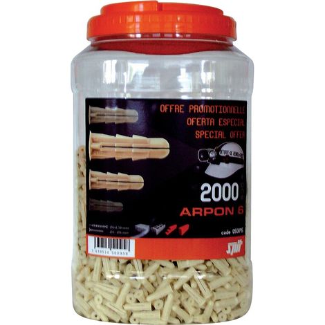 Spit – Cheville arpon D6mm pour béton armé – Tenue optimale avec surface anti-rotative – Bidon de 800 pièces