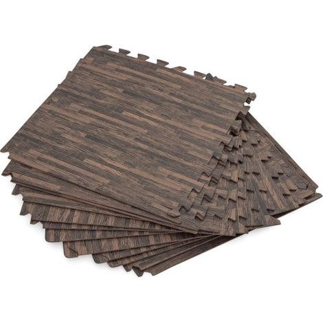 Bestway Lot de 12 tapis de sol pour piscine et spa - 50 x 50 cm - décor bois