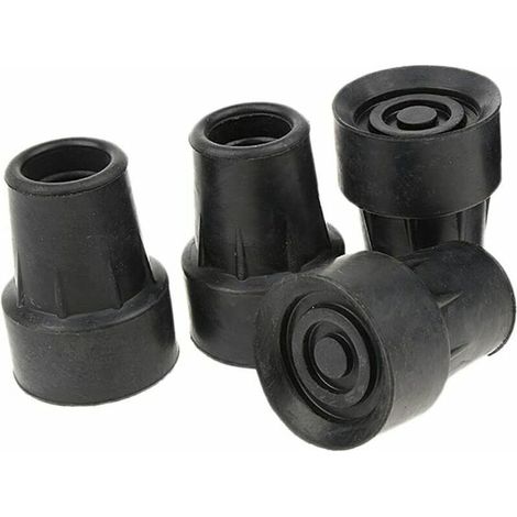 Pack de 4 Embouts de Canne Antidérapants Standard Embouts en Caoutchouc Noir - 19mm (1/4)